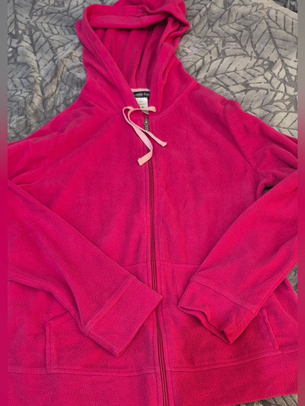 Jasmine Rose Hot Pink Hooded Zip Fleece Jacket